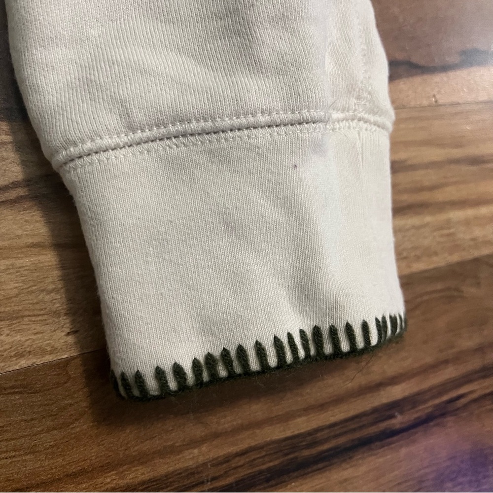 Madewell Stitched Shrunken Sweatshirt Bleached Linen Size Medium Women’s Cream - Picture 11 of 12